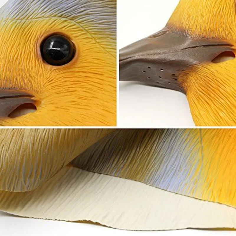 Robin Bird Mask Latex Giant Bird Head Masks Halloween Animal Cosplay Costume Kids and Adult Theater Party Props Birthday Gift