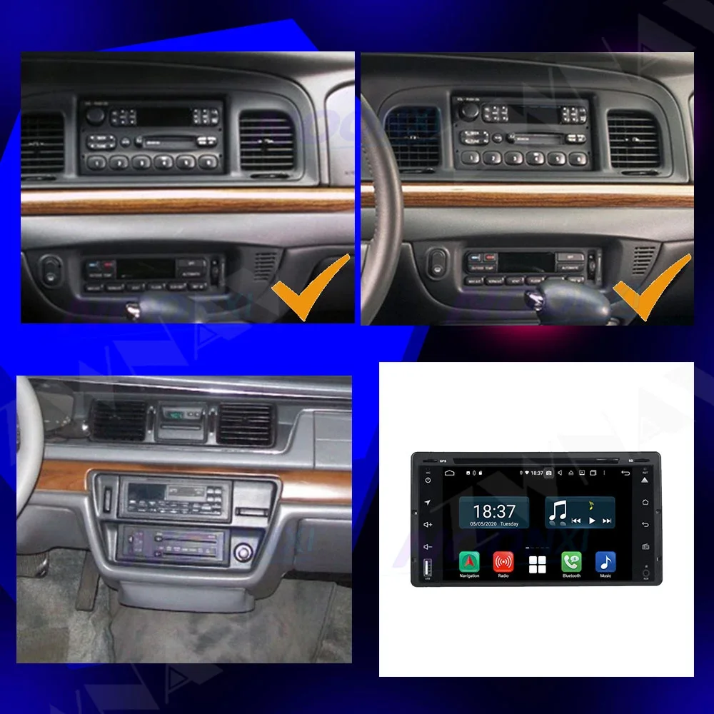 For Ford Victoria Mercury Grand Marquis 2003 2004 2005 2006-2009 2010 2011 Carplay Car Radio 2 Din Android  Automotive Screen