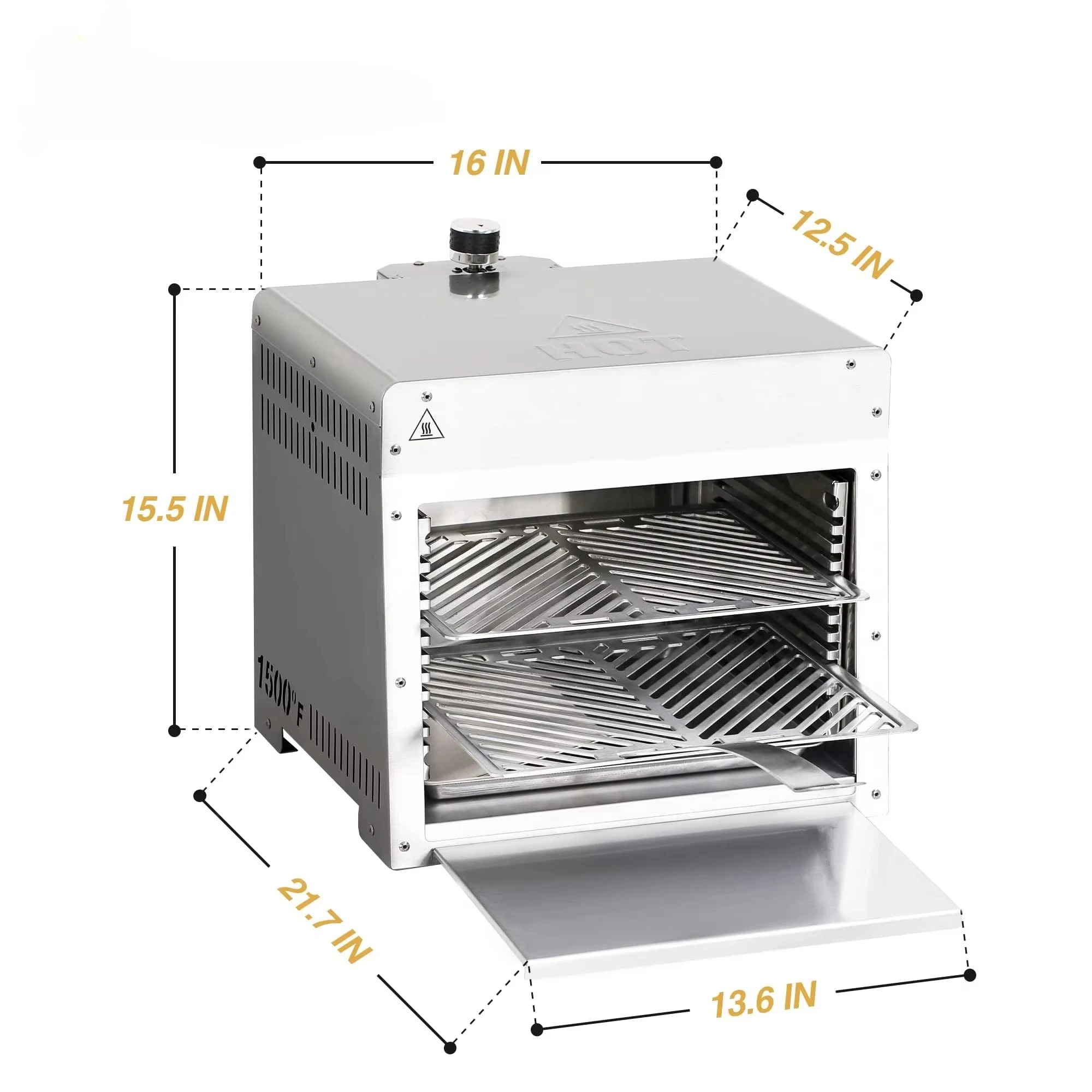 Eco-friendly High Heat Stainless Steel 16 Inch Easy Clean Restaurant Barbecue Grill