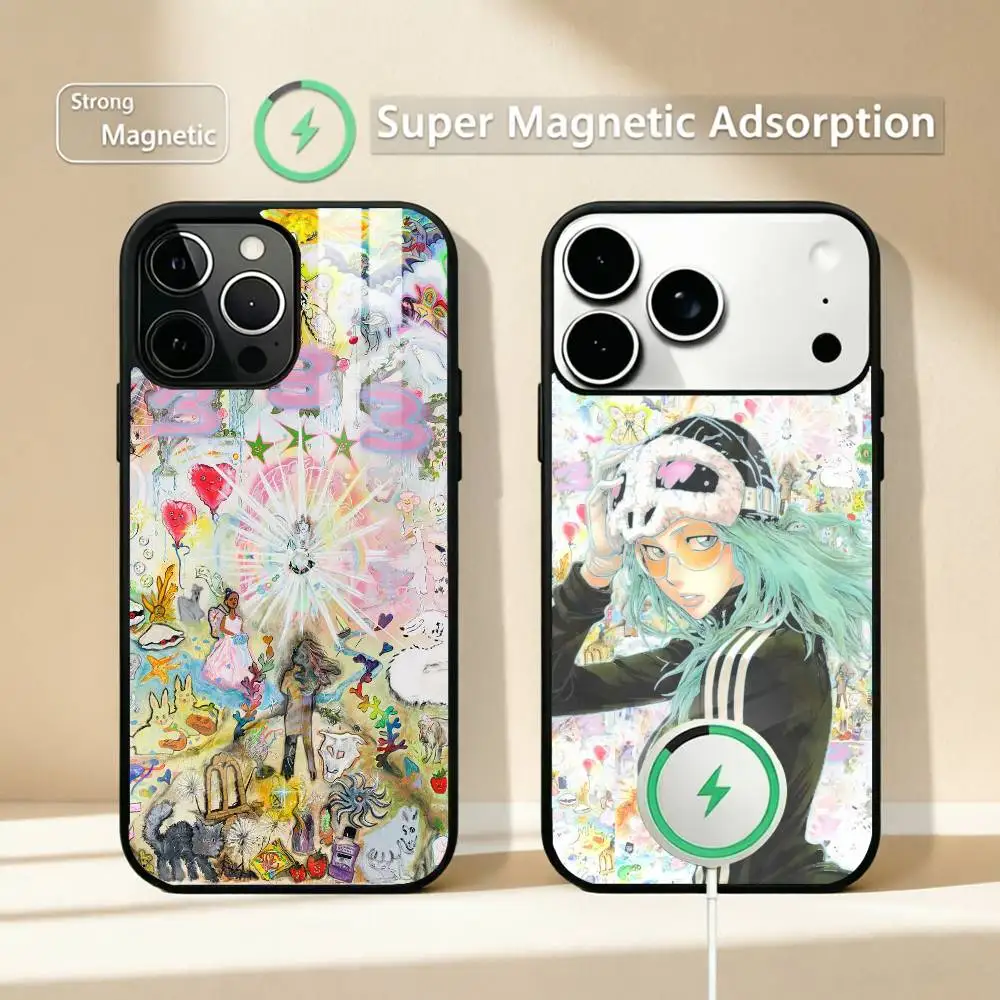 

Singer B-Bladee 333 Albums Phone Case For iPhone17,16,15,14,13,12,11 Plus,Pro Compatible with magnetic wireless charging