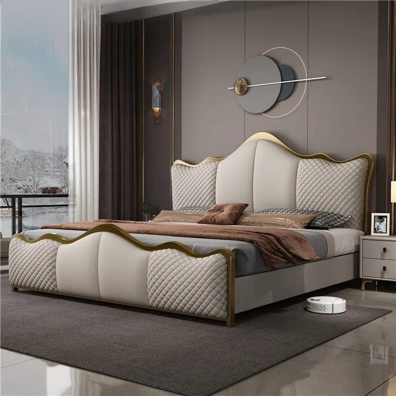 Sleeping Minimalist Bed Frame Nordic Upholstered Luxury Bed Unique Fancy Muebles Para El Hogar Bedroom Furniture Accessories