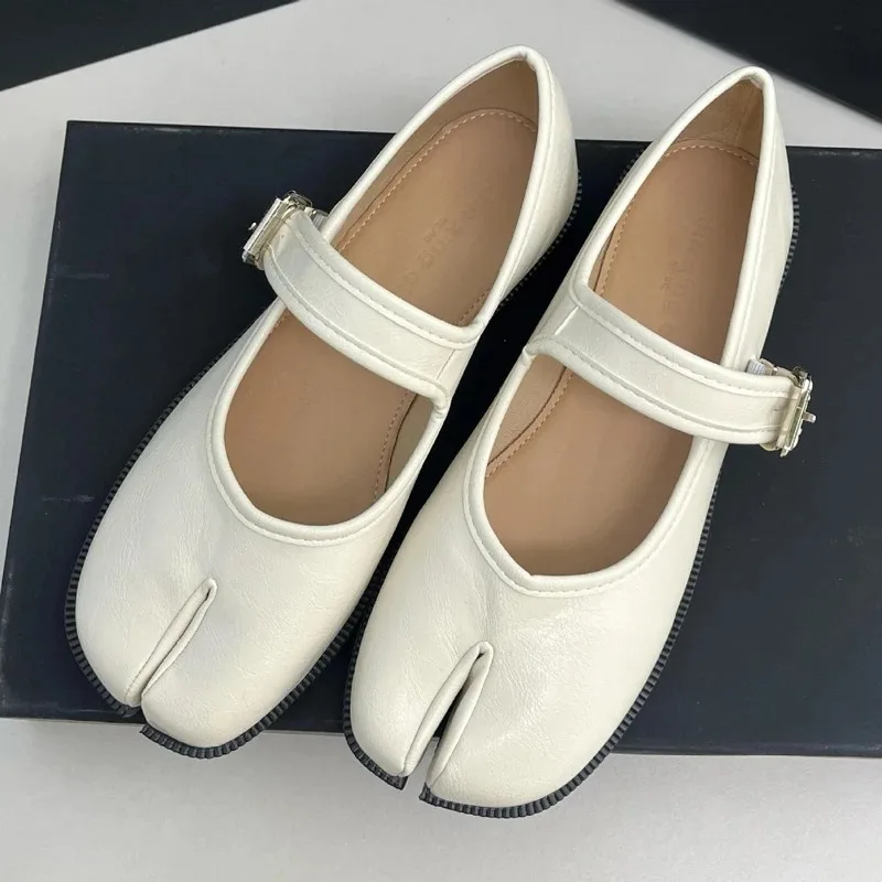 2025 zapatos Mary Jane con punta abierta para Mujer, zapatos Tabi Ninja con correa y hebilla, zapatos planos Trotter para Mujer, mocasines Tabis descalzos para Mujer, mocasines japoneses
