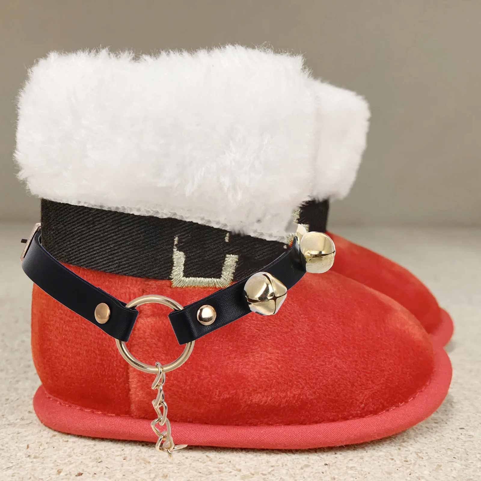 

2Pcs Family Party Decorative Boots Shoes Bells Holiday Celebration Christmas Large Festive Atmosphere