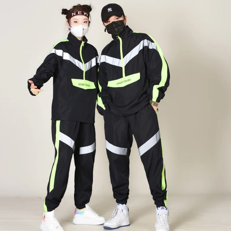 

Group Jazz Dance Clothing Women Girls Hip Hop Dance Costumes Men Boys Street Dance Clothes Nightclub Ds Stage Rave Outfit XS6755