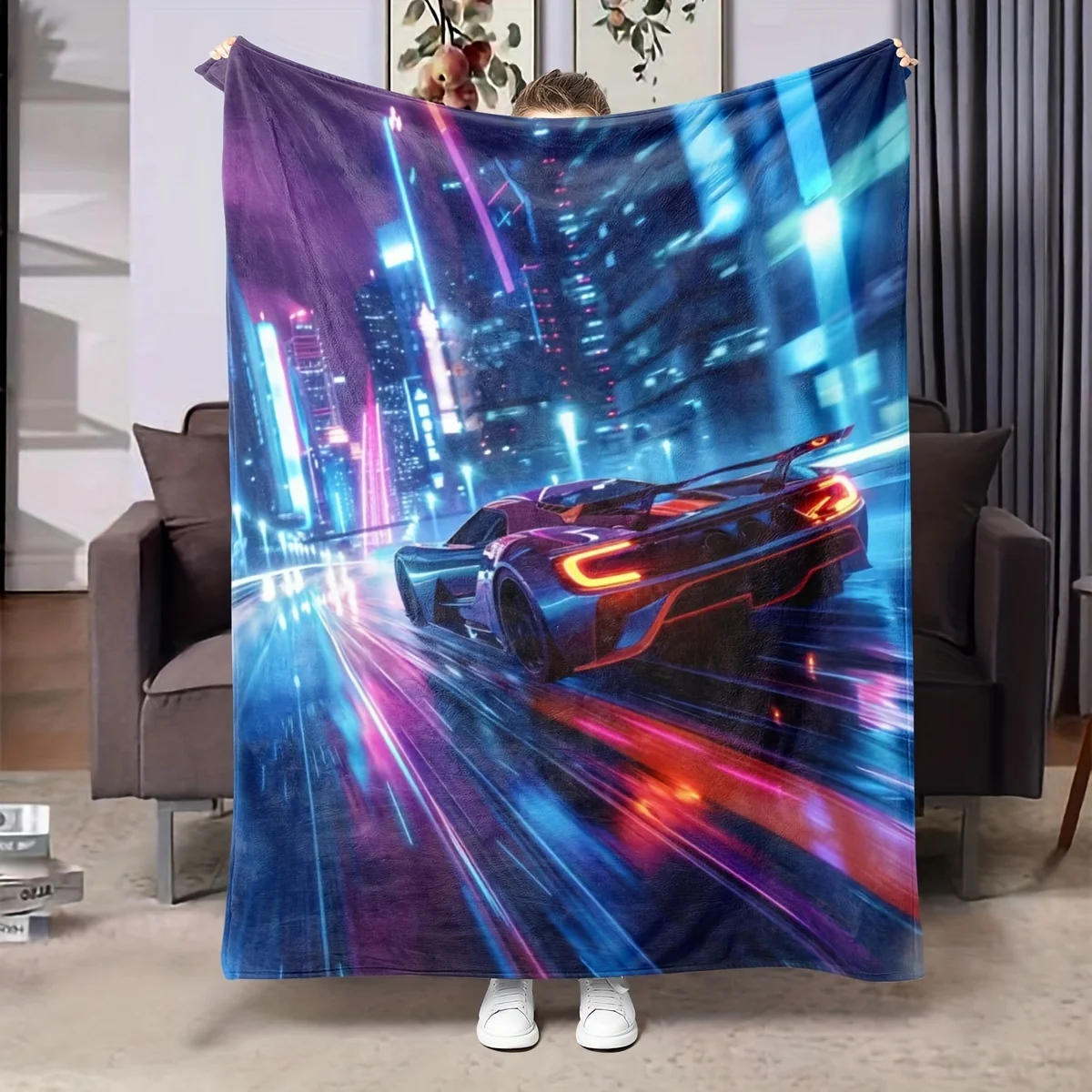 

Супермягкое одеяло Neon City Super Car — идеально подходит для любителей гонок, стильное, удобное и идеально подходит для подарков
