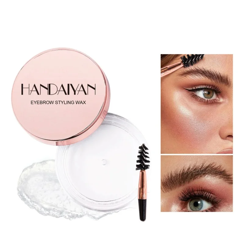 Pomada transparente Natural para estilismo de cejas, jabón, Gel fijador de cera con cepillo, cosméticos para cejas, maquillaje en Gel para cejas