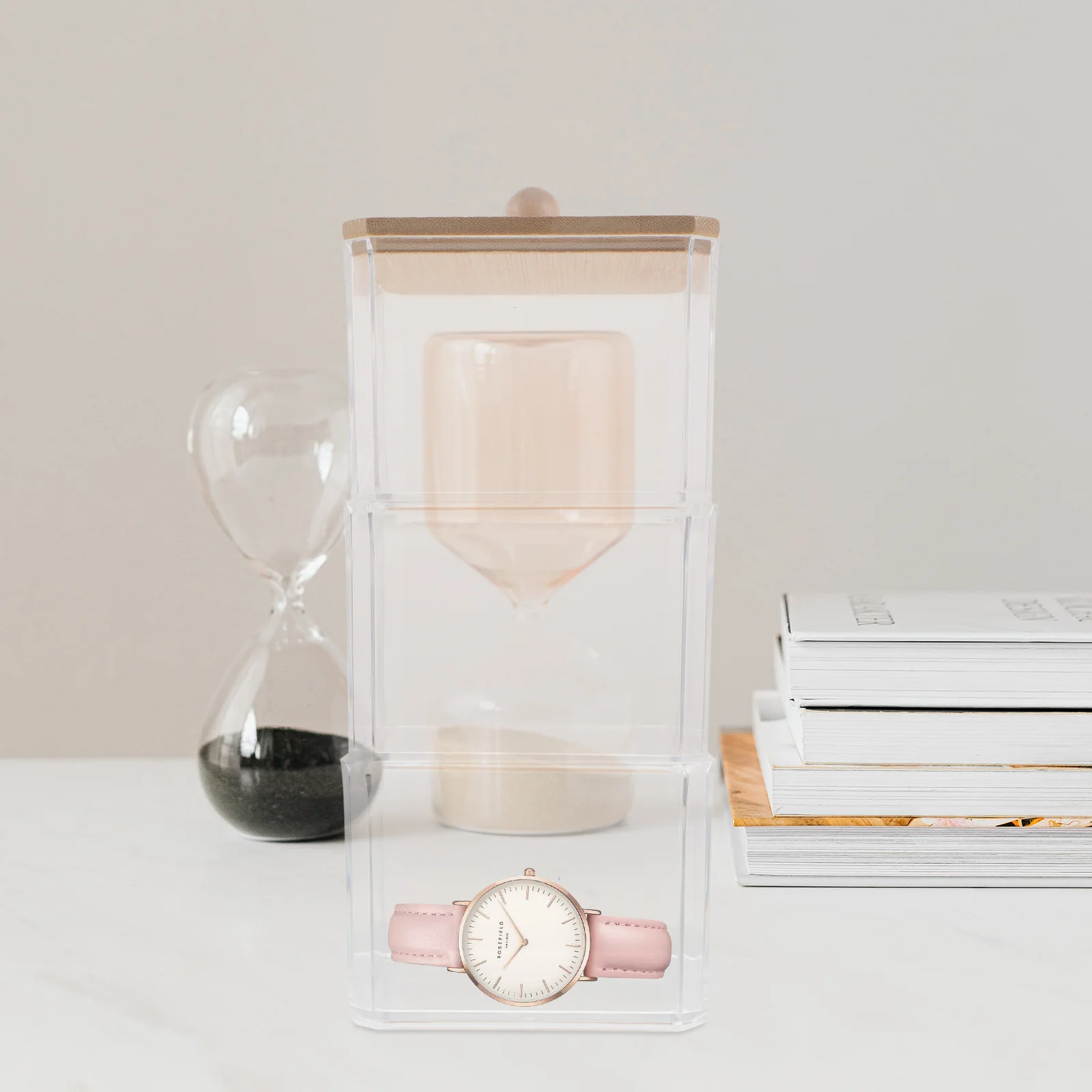 

Stackable Cotton Swab Organizer Clear Plastic Boxes Storage Holders For Cotton Pads Eyelash Jewelry Accessories Household