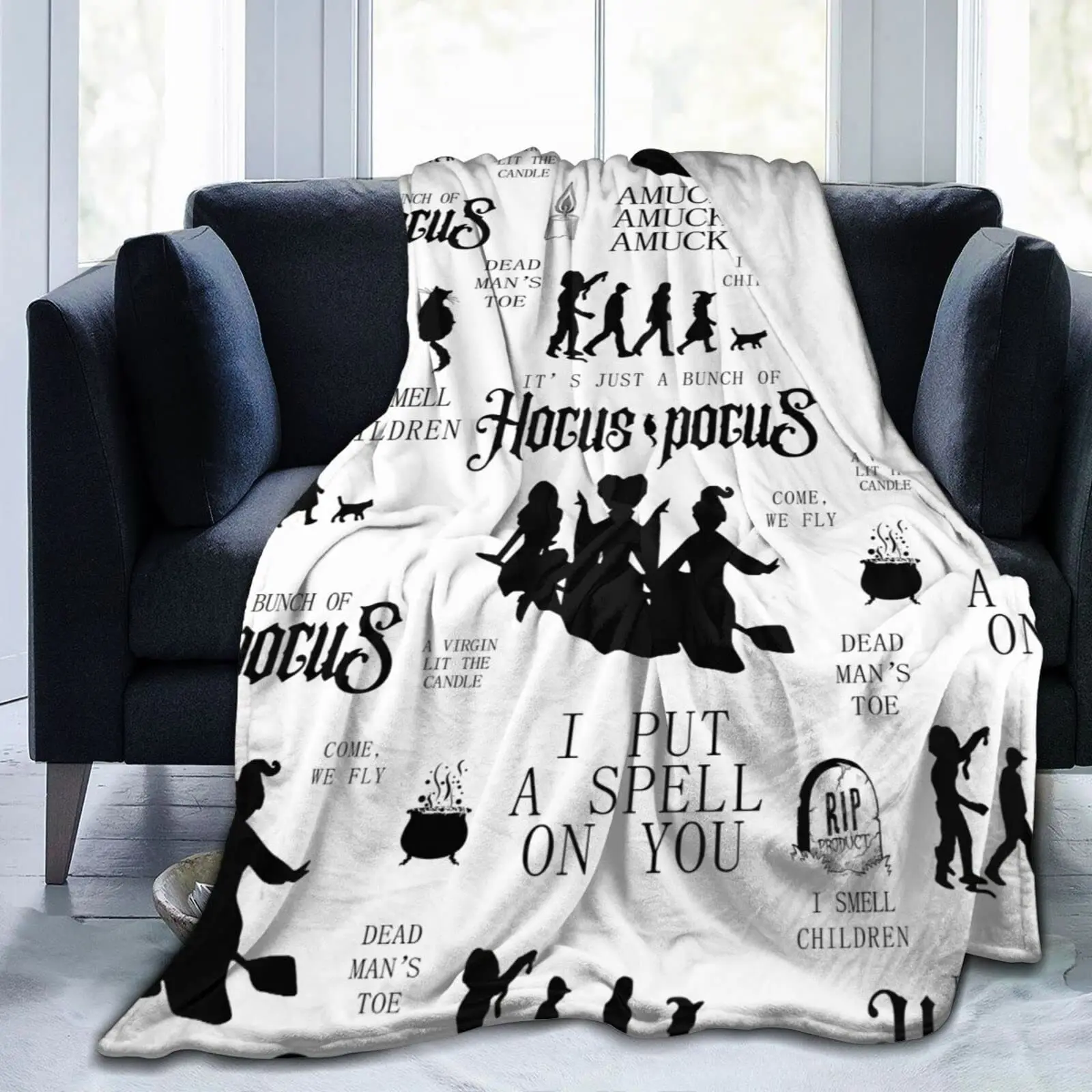 Hocus Pocus coperta Halloween tiro coperte di flanella Sanderson sorelle morbida coperta di peluche per divano divano letto decorazioni per la casa