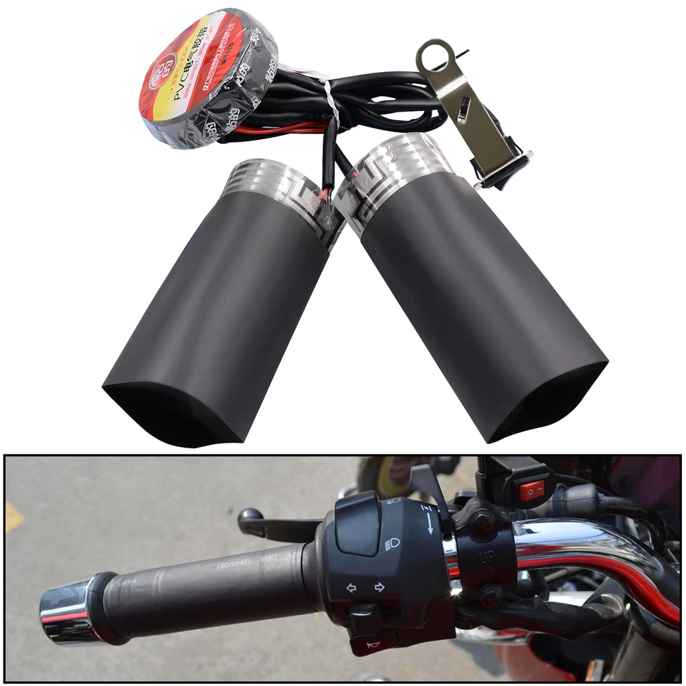 DC 12V Scooter Bar Hand Warmer Waterproof Electric Heating Handle Dustproof Electric Hot Heated Grip Motorcycle Parts for Winter