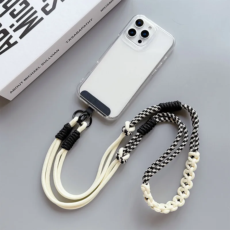 الهاتف المحمول حبل متعدد الوظائف شخصية المنسوجة البوليستر نمط طويل الهاتف المحمول معلقة Crossbody يمكن تعليقها يده الرقبة