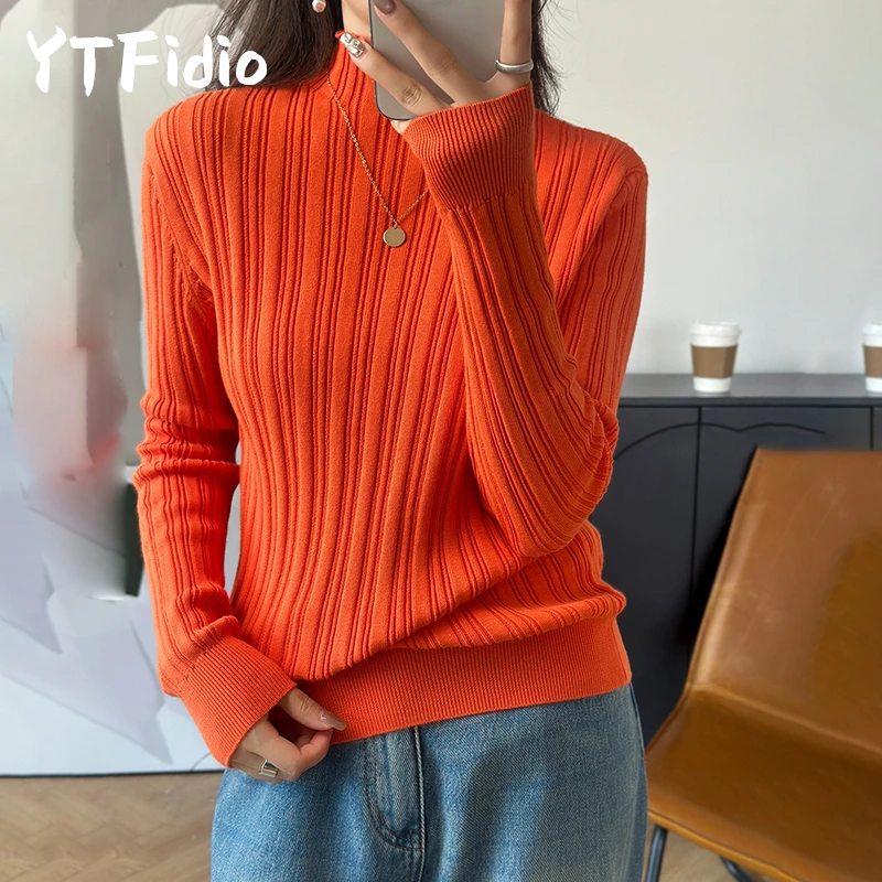 Luxury Plus Size Cotton Women's Custom Collar Pullover Sweater