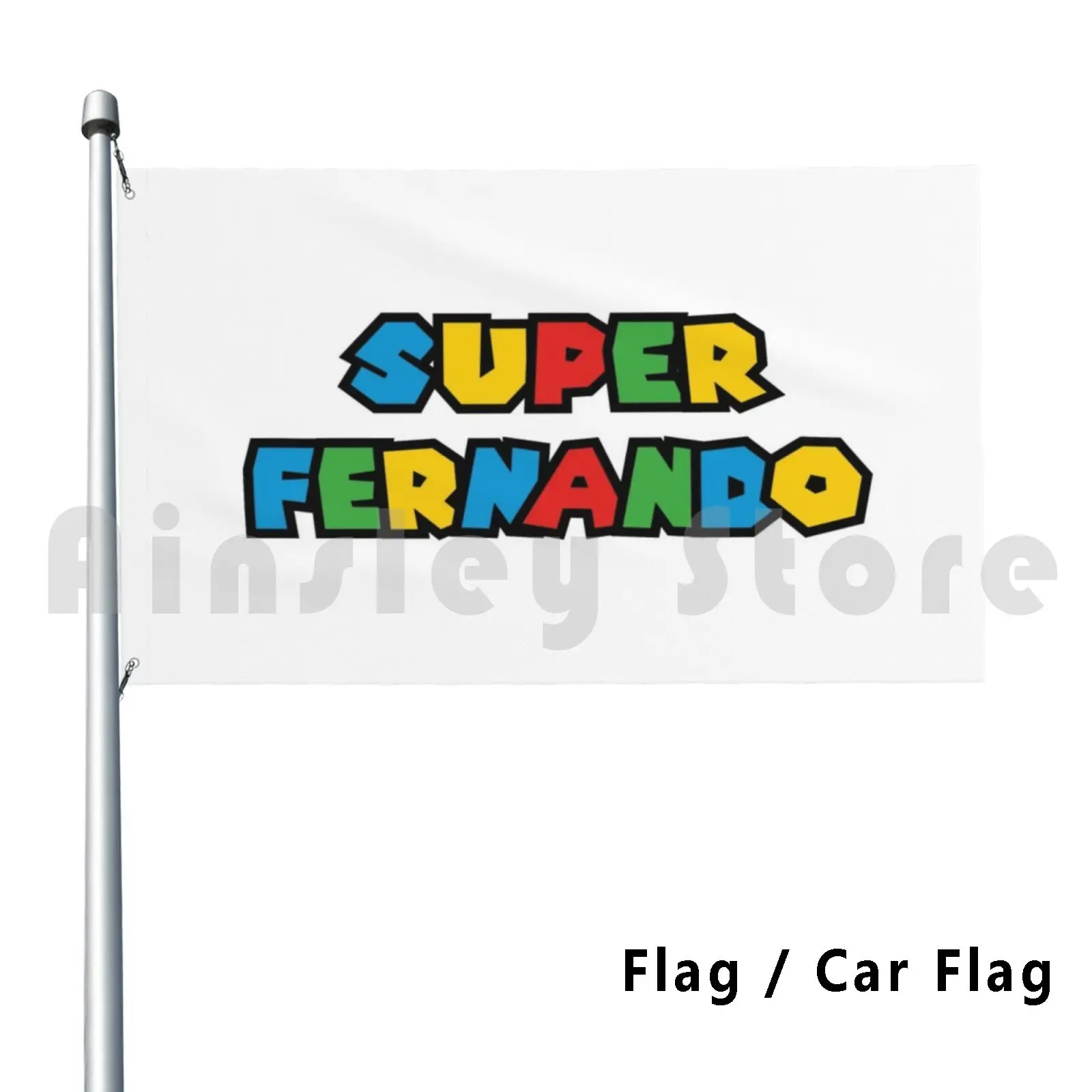 Super Fernando Funny Gamer Outdoor Decor Flag Car Flag Fernando Fernando Personalized Name Fernando Birthday Happy