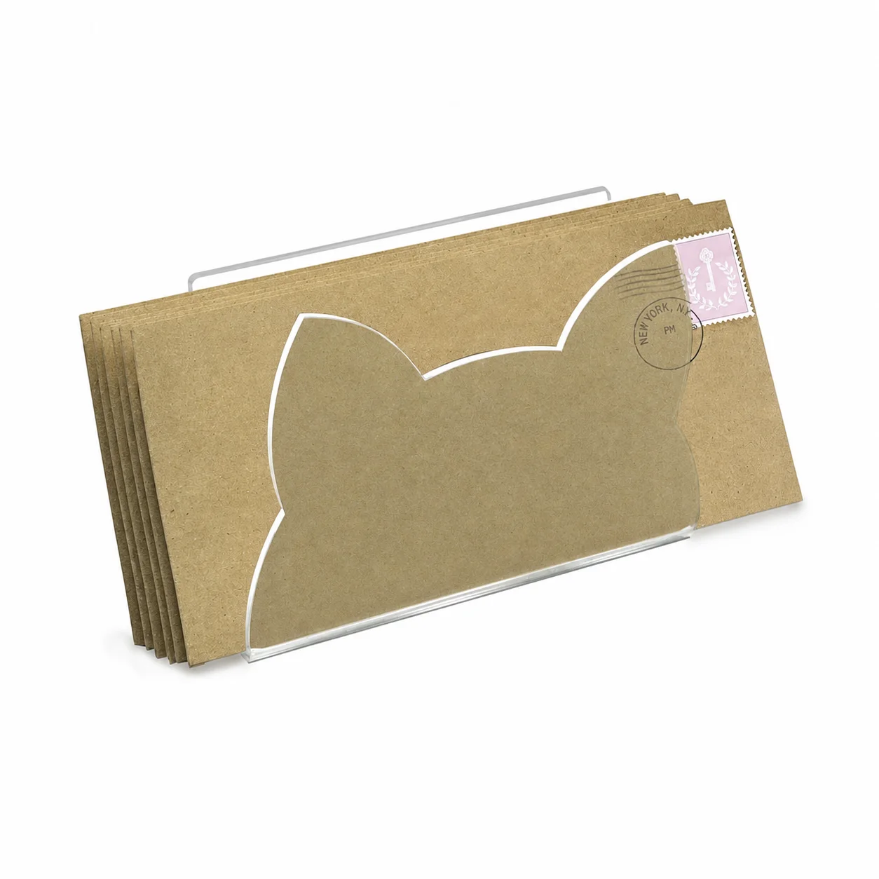 Acrylic Letter Holder Clear Desktop Letter Sorter Envelope Storage Sorter Shaped Office Desk Letter Organizer For Office Desk