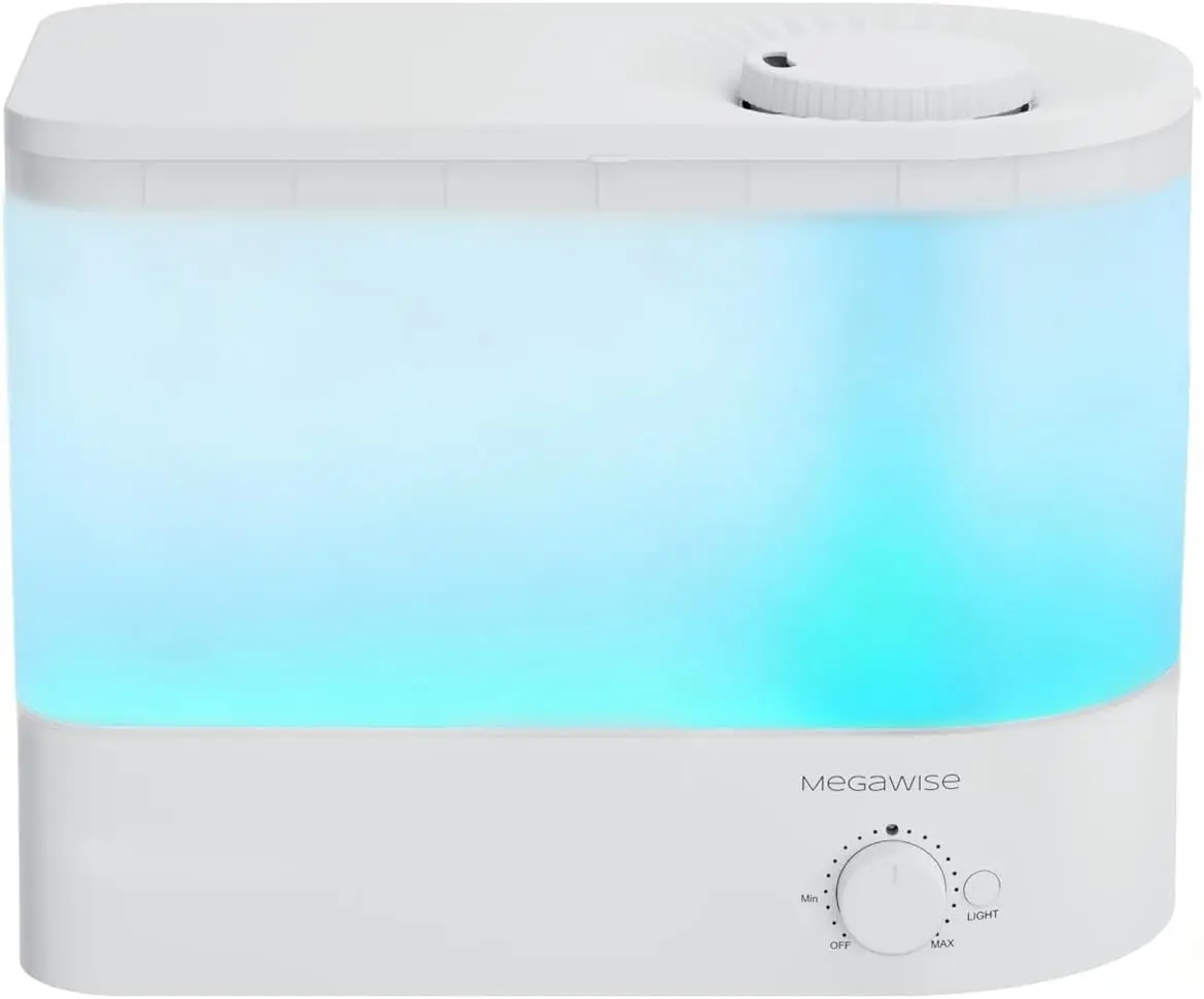 

6L Large Capacity Humidifier, 50H Runtime, Ultra-Quiet Cool Mist for Bedroom or Indoor Plants, Top-Fill Design in White