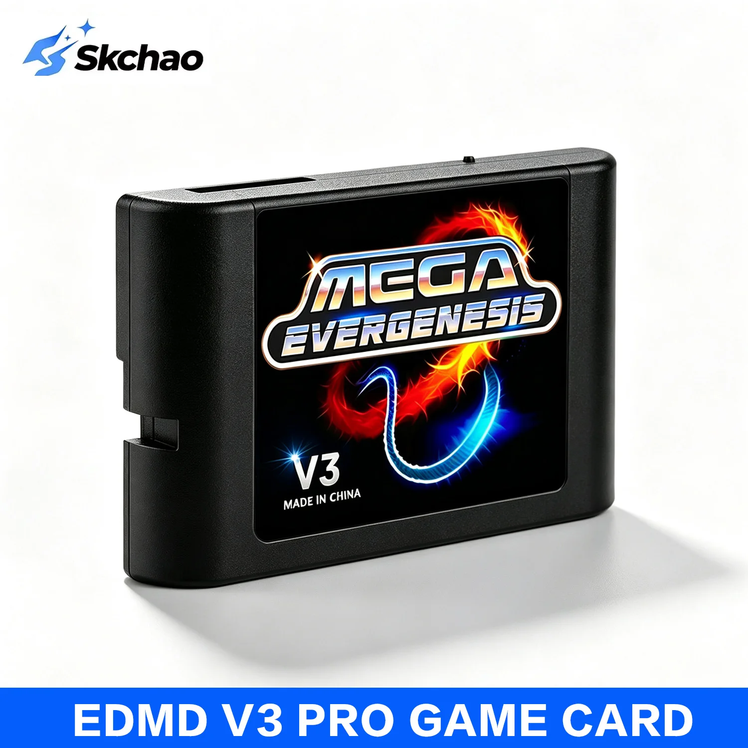 Cartuchos de Jogo 3000 em 1 MD V3 Pro EDMD FlashCard para SEGA Genesis Mage Drive Console de Videogame 16Bit Grátis com Cartão TF de 4G
