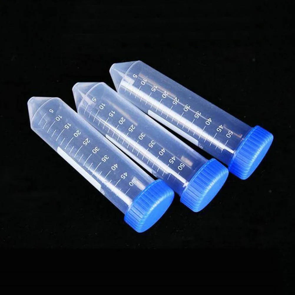 

50 Pcs Conical Bottom Centrifugal Tube Test Plastic Tubes with Screw Caps Lab Ultracentrifuge Scientific Filling