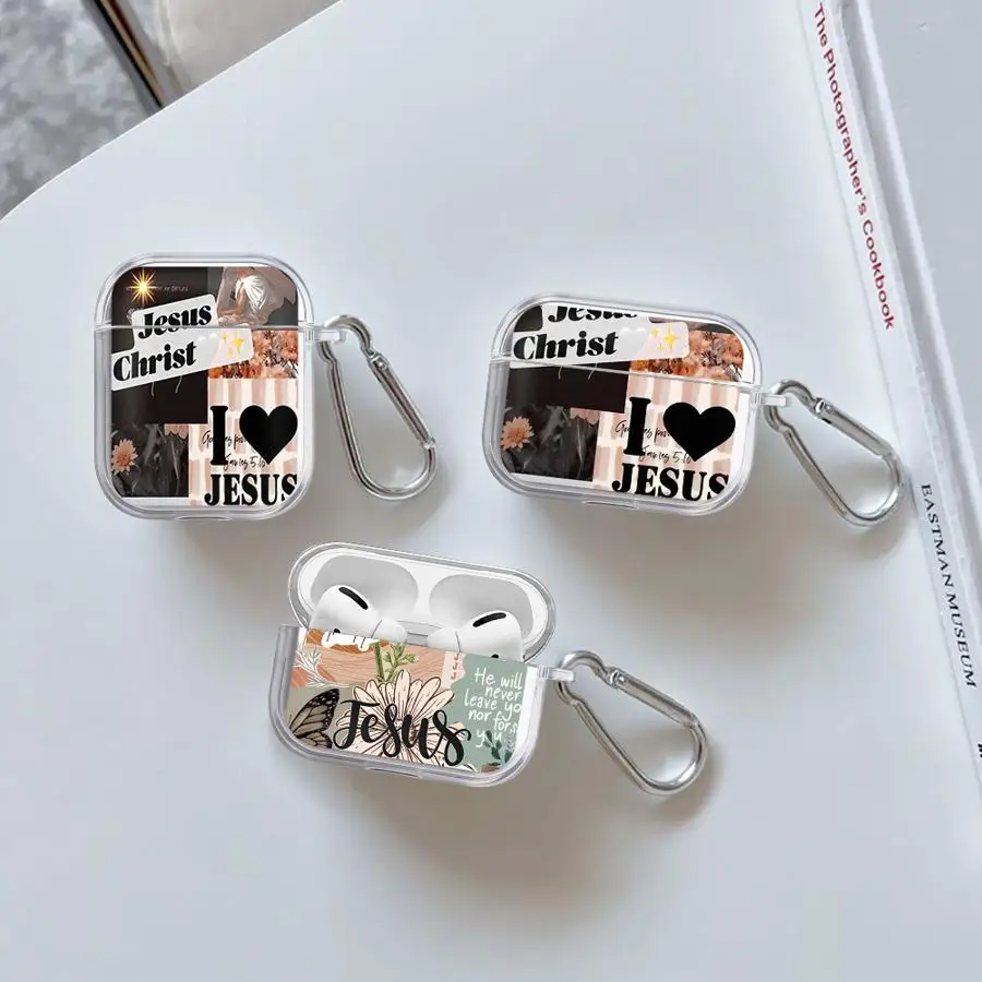 

Jesus Christ Collage Art Clear Earphone Cases Cover Case For Airpods 4 Pro 1 3 Pro2 Pro3 2
