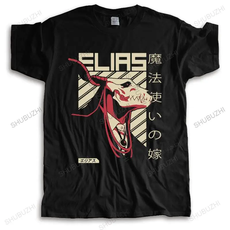 men summer O-neck T-shirt short sleeve hot sale Elias Ainsworth Poster Ancient Magus Bride Anime bigger size unisex tee-shirt