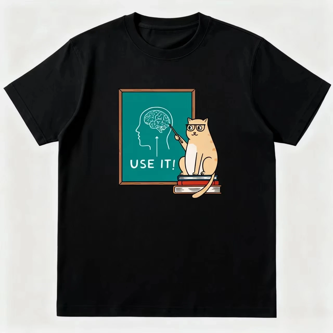 الإبداعية القط الدماغ خريطة تي شيرت للرجال والنساء الصيف الرجال تي شيرت الفتيات الفتيان ملابس عصرية تي شيرتات عجيبة للجنسين #1