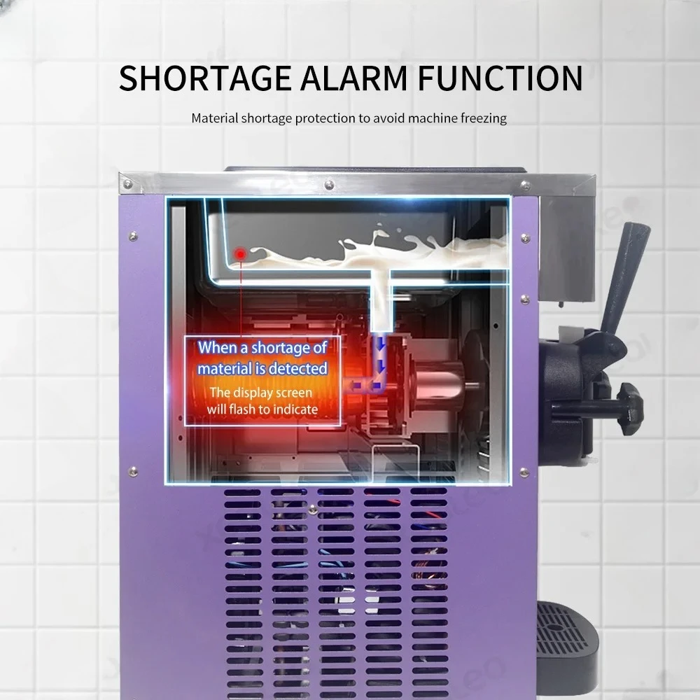 450W Single Flavor Soft Serve Machine, XEOLEO Commercial Automatic Ice Cream Making Equipment