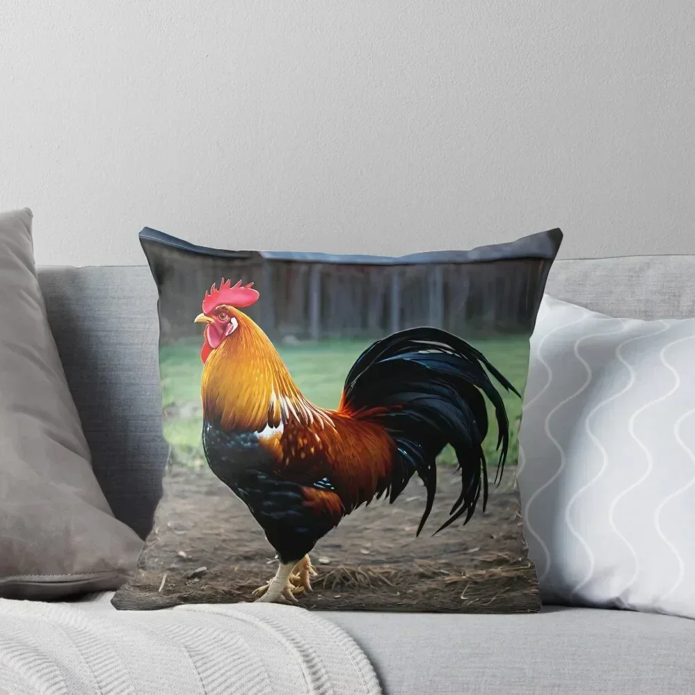 

Rooster In The Barnyard Throw Pillow luxury throw pillow covers Pillows Aesthetic christmas pillowcases pillow