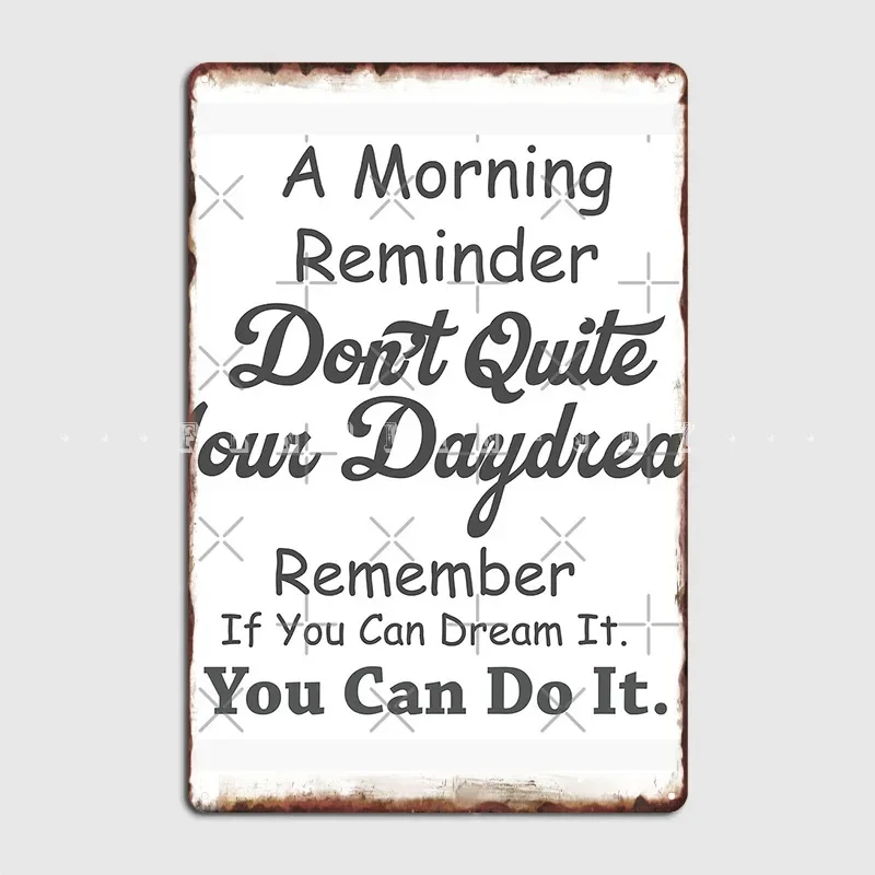 A Morning Reminder Metal Sign Cinema Wall Decor Cinema Living Room Retro Tin Sign Poster