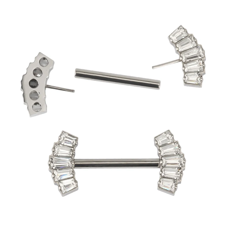 14G ASTM F136 Titanium Nipple Barbell Ring Piercing Jewelry Threadless Sexy Hot Cute Flower