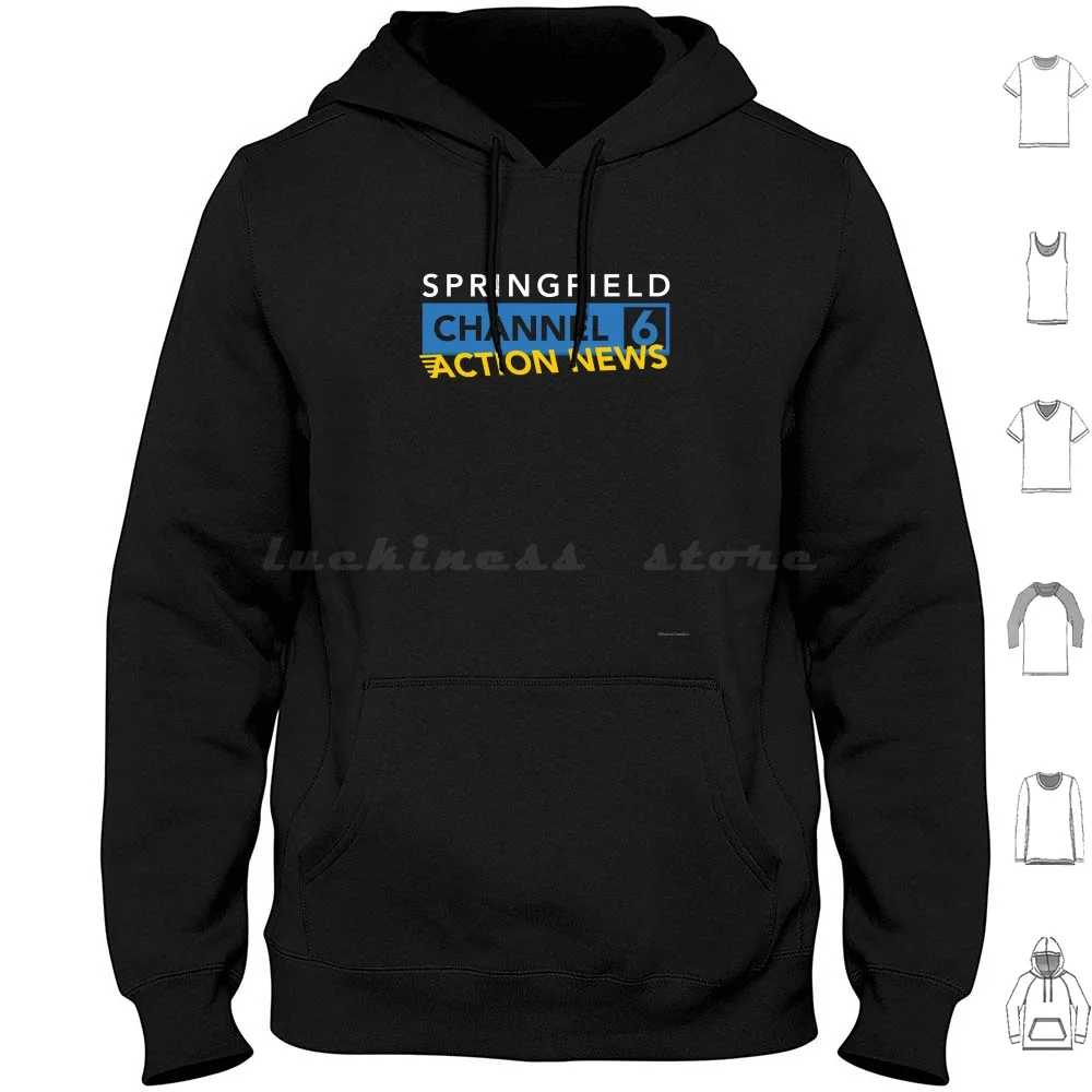 Channel 6 Action News Hoodies Long Sleeve The Kent Brockman Homer Marge Bart Lisa Magga News News Channel Anchor Arnie