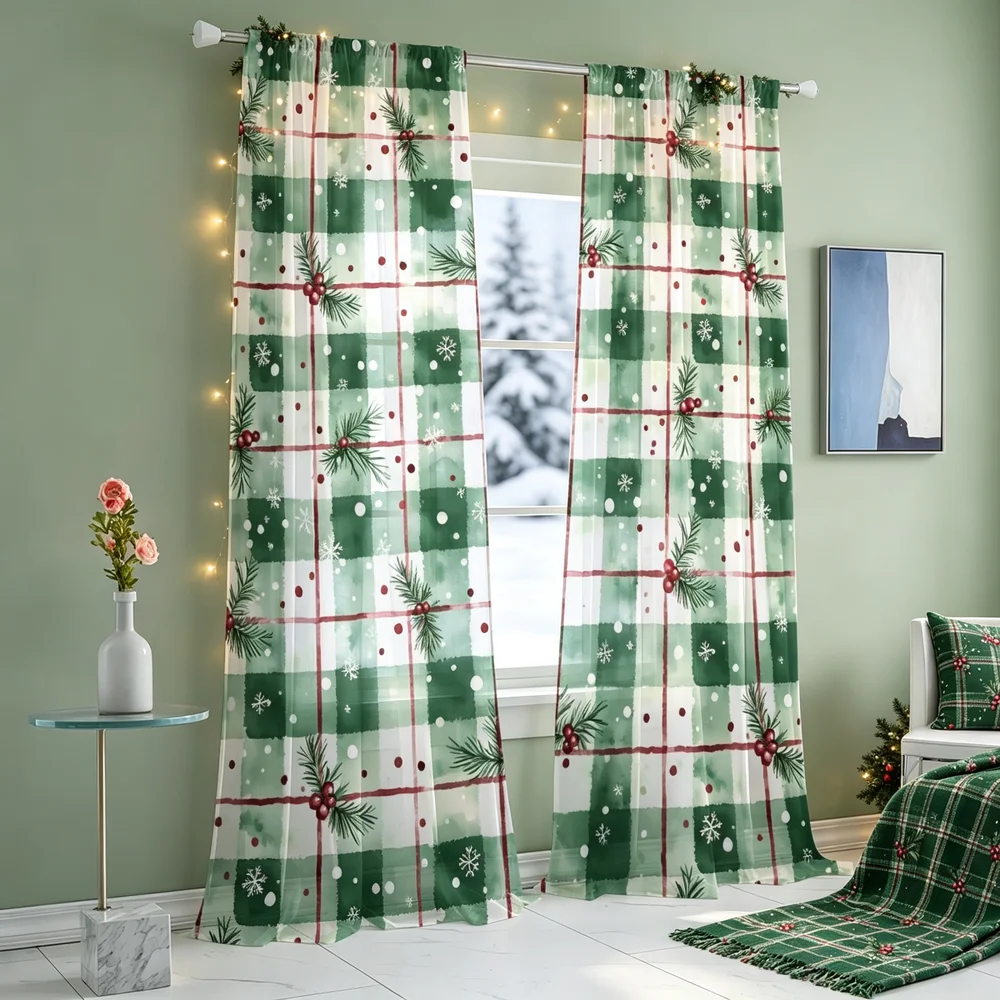 2 rideaux de Noël, motif à car - Curtain Rods avis et prix