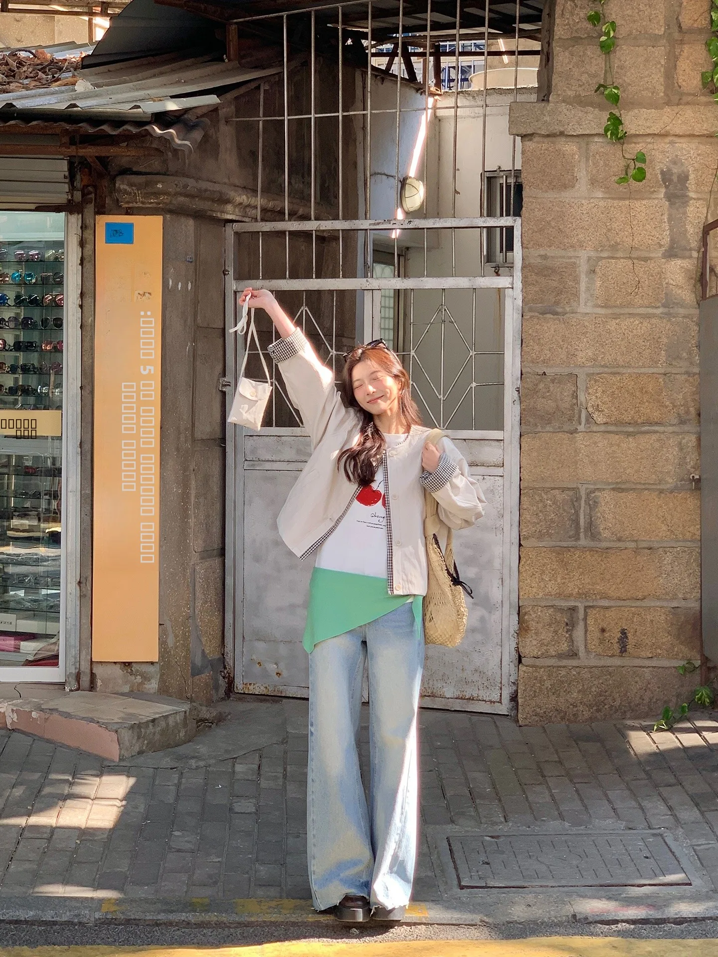 

Vintage Feel Loose Wide Leg Jeans Women's Distred Denim Pants American Loose Fit Slimming Floor Length Trousers