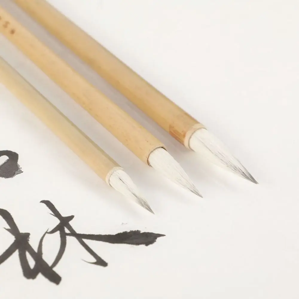 油彩水彩中国書道筆油絵竹経典筆狼毛アートペイントブラシ練習用
