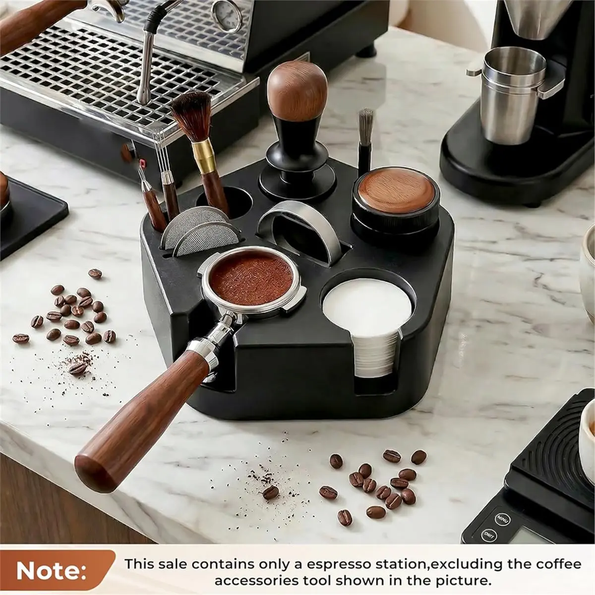 2026 New 9-in-1 Espresso Organizer Station Adjustable Tamping Station for 51mm Portafilters
