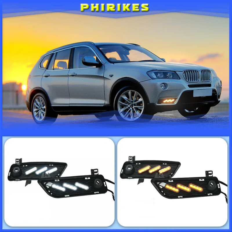 

1 Pair Car LED Daytime Running Light Signal DRL LED Fog Light Cover For BMW X3 F25 E83 DRL 2009 2010 2011 2012 2013