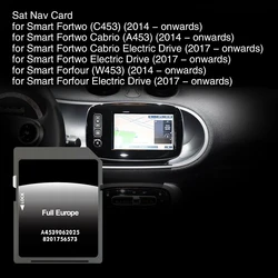 for Smart 453 mit Cool & Media Navigation Car 2025 GPS SD Card Sat Nav A4539062025 System Update Full Europe Map
