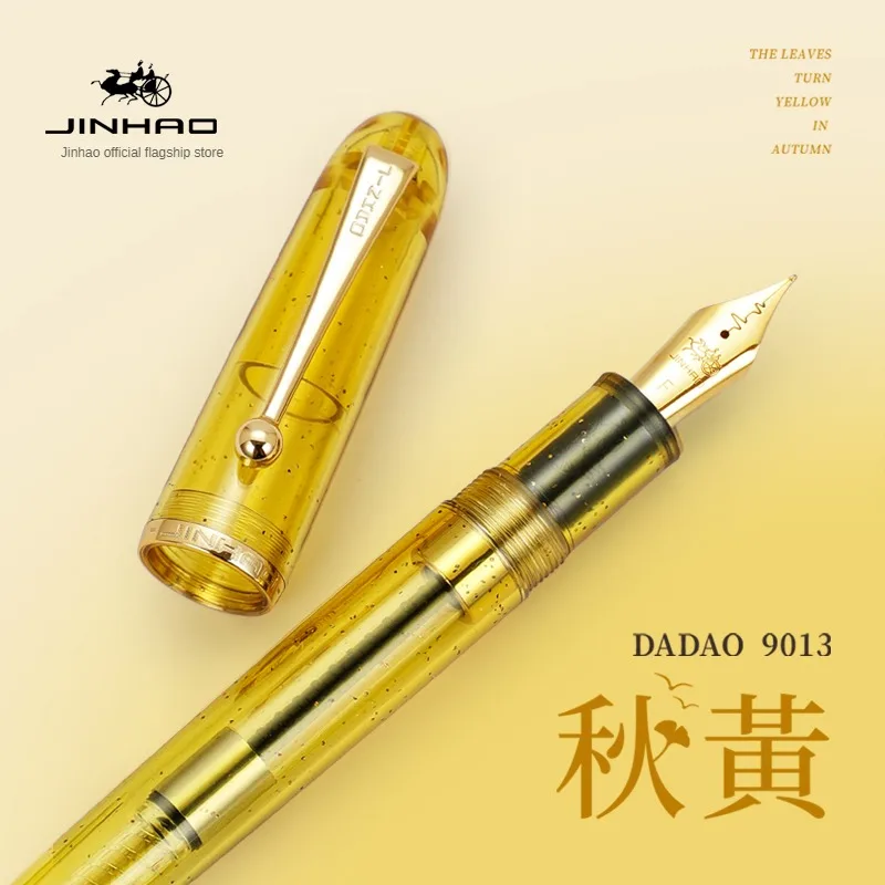 jinhao 9013 caneta tinteiro acrilico cor transparente canetas de luxo f m nib escrita material escolar escritorio papelaria pk 9019 9016 01