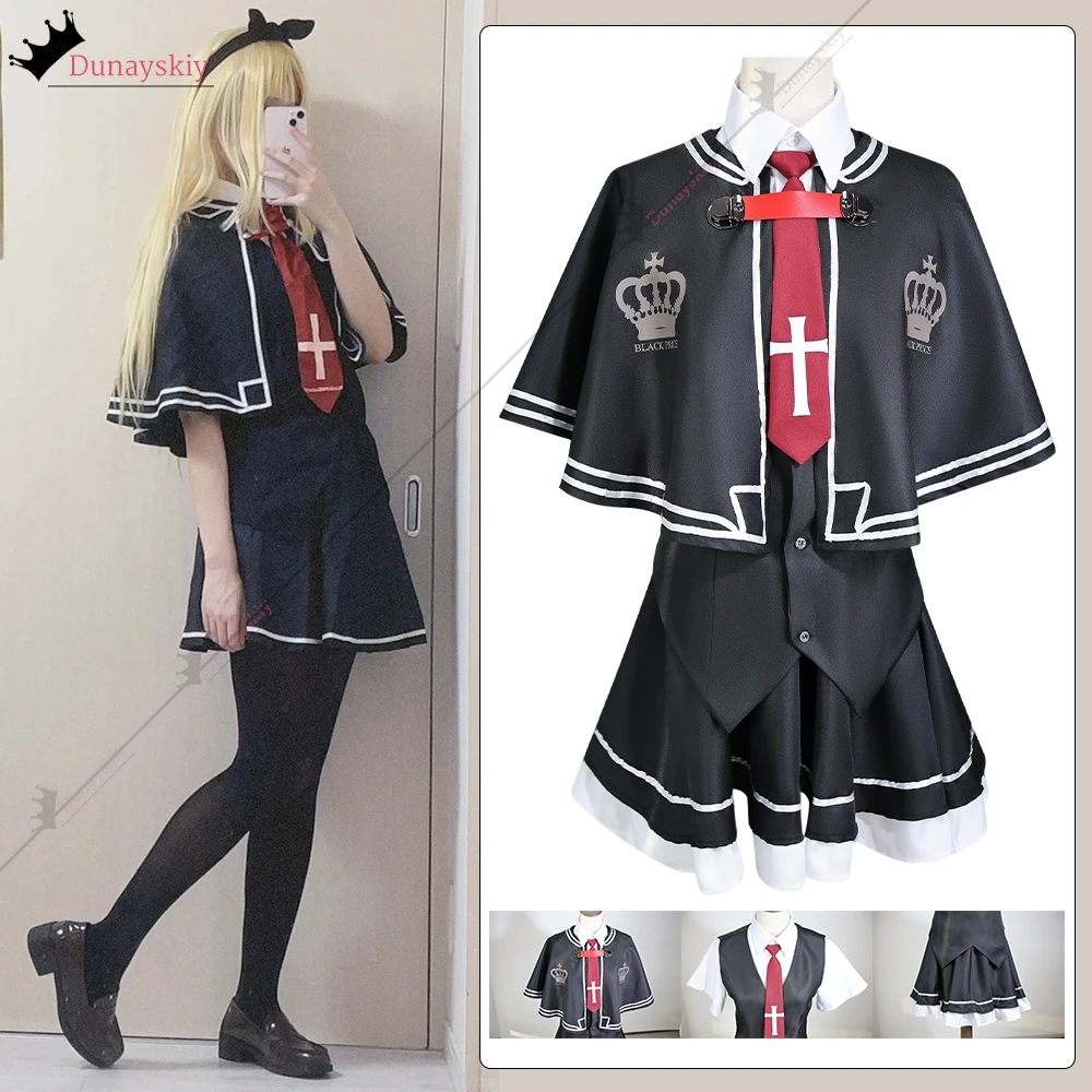 

Anime Wonderful Everyday Tsui No Sora Zakuro Takashima Down The Black Dress Cosplay Costume じらいけい JK School Women Uniforms Suit
