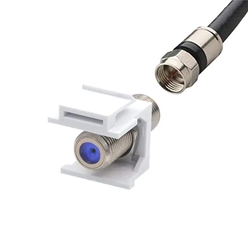 50PCS Coax Keystone Jack Insert Coaxial Cable Connector, F-Type RG6 Cable Extender Female To Female For Wall Plate