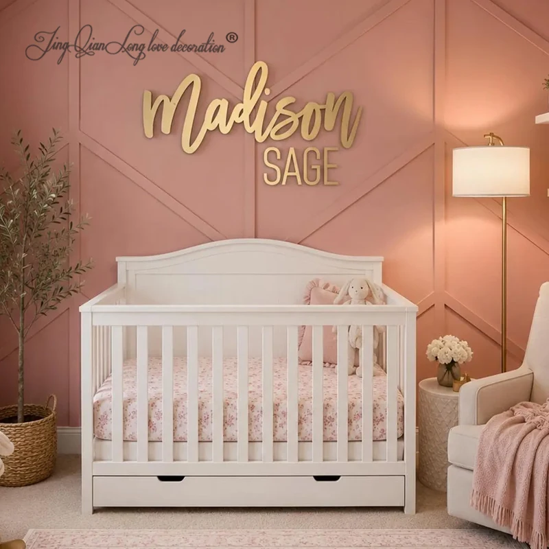 Custom Wooden Baby Name Sign, Personalized Wood Name Cutout Letters, Nursery Wall Name Deocr, Newborn Bedroom Decor, Baby Shower