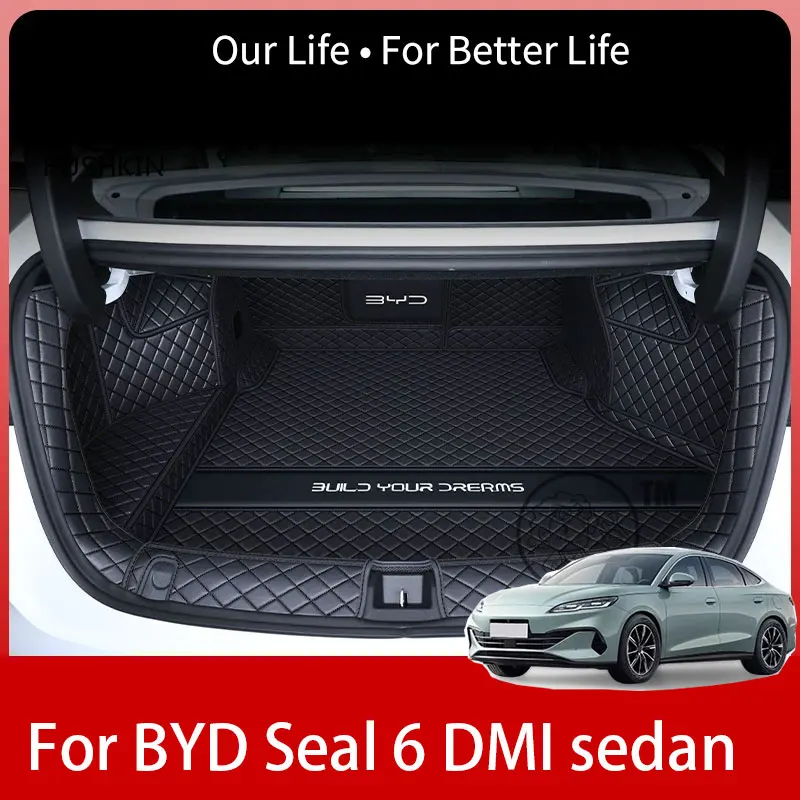 

Для BYD Seal 6 DMI седан 2026 2027: Коврик в багажник, защитный вкладыш из кожи для пола, аксессуары, коврики-поддон для багажного отделения