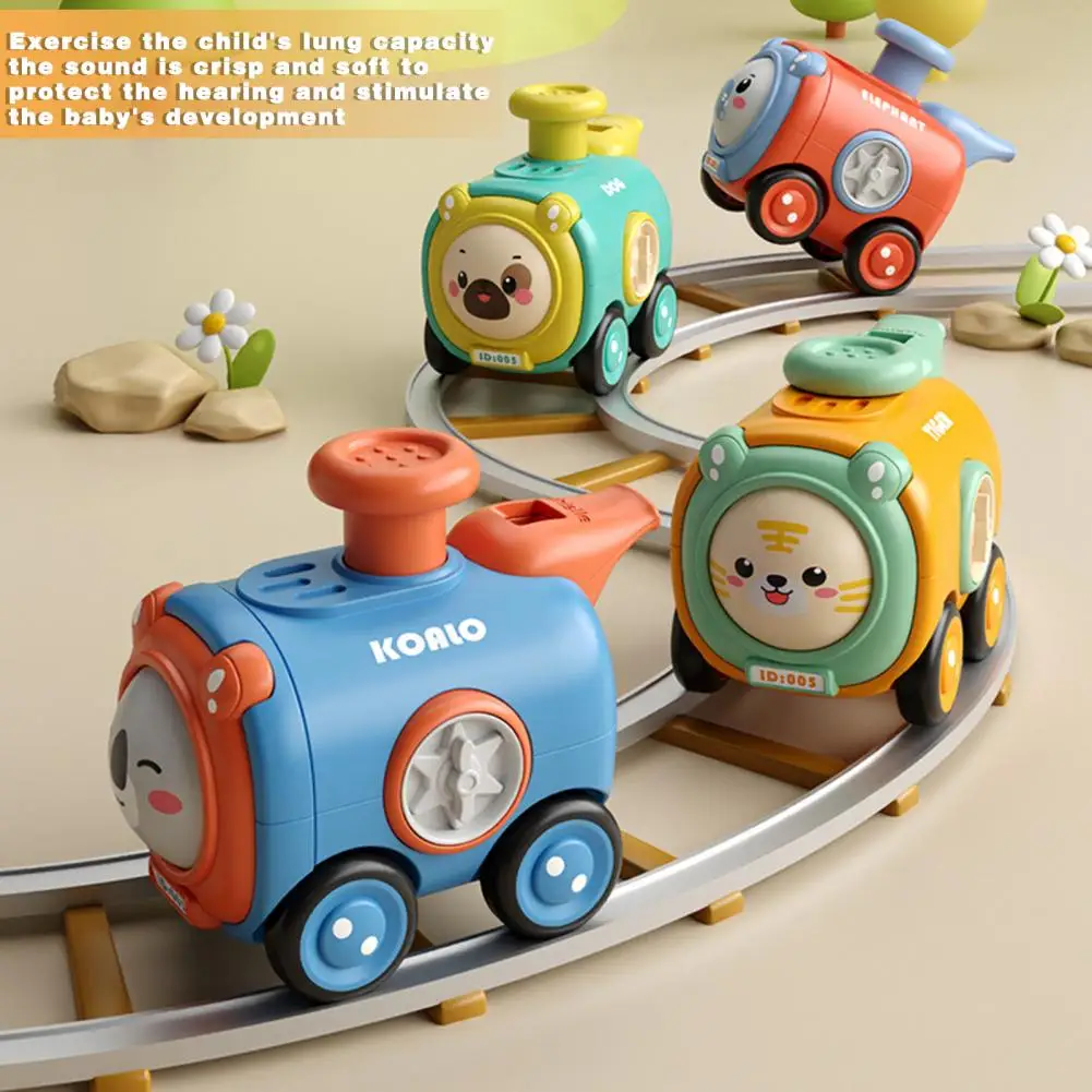 

Baby Train Toys With Whistle Koala Toy Car No Battery Required Mini Vehicle Toy Cartoon Animal Press-to-Slide Car Toy Gift