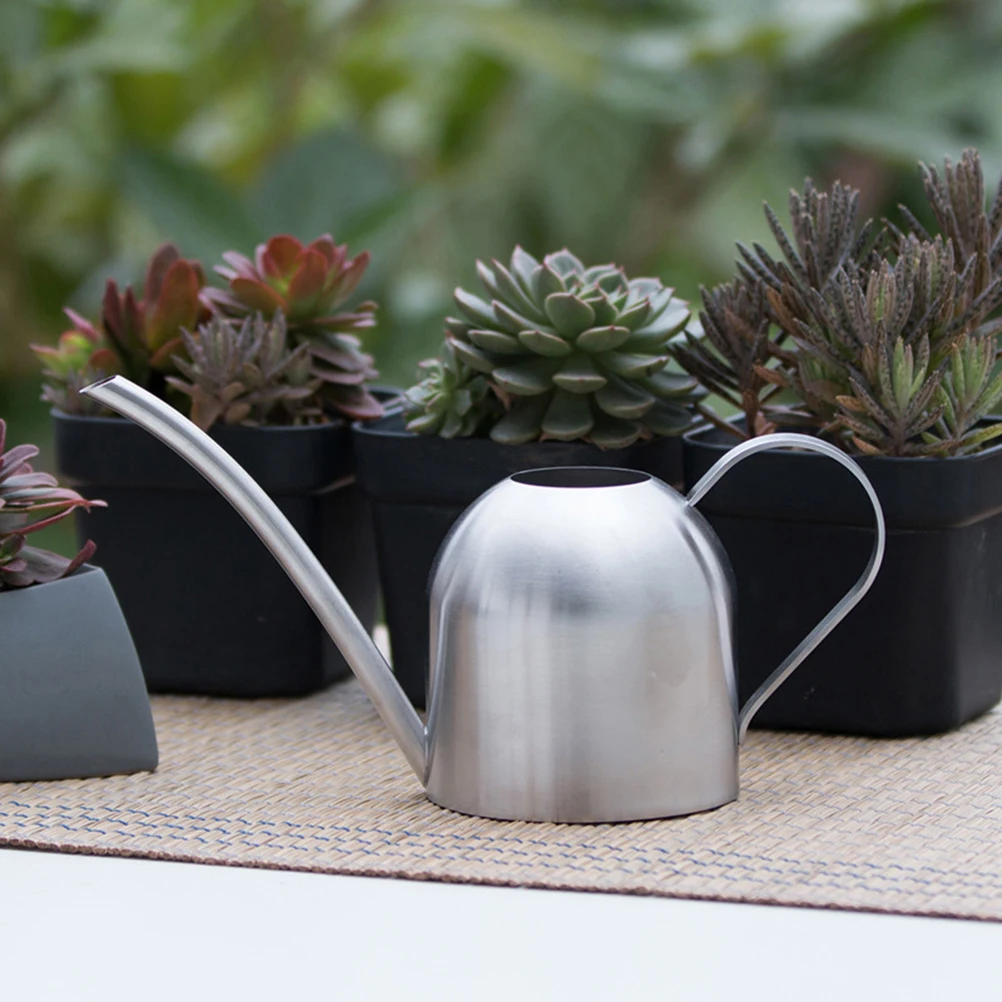 

1000Ml Stainless Steel Watering Can Long Spout Design For Indoor Outdoor Plants Flower Gardening Tool Succulent Watering Device