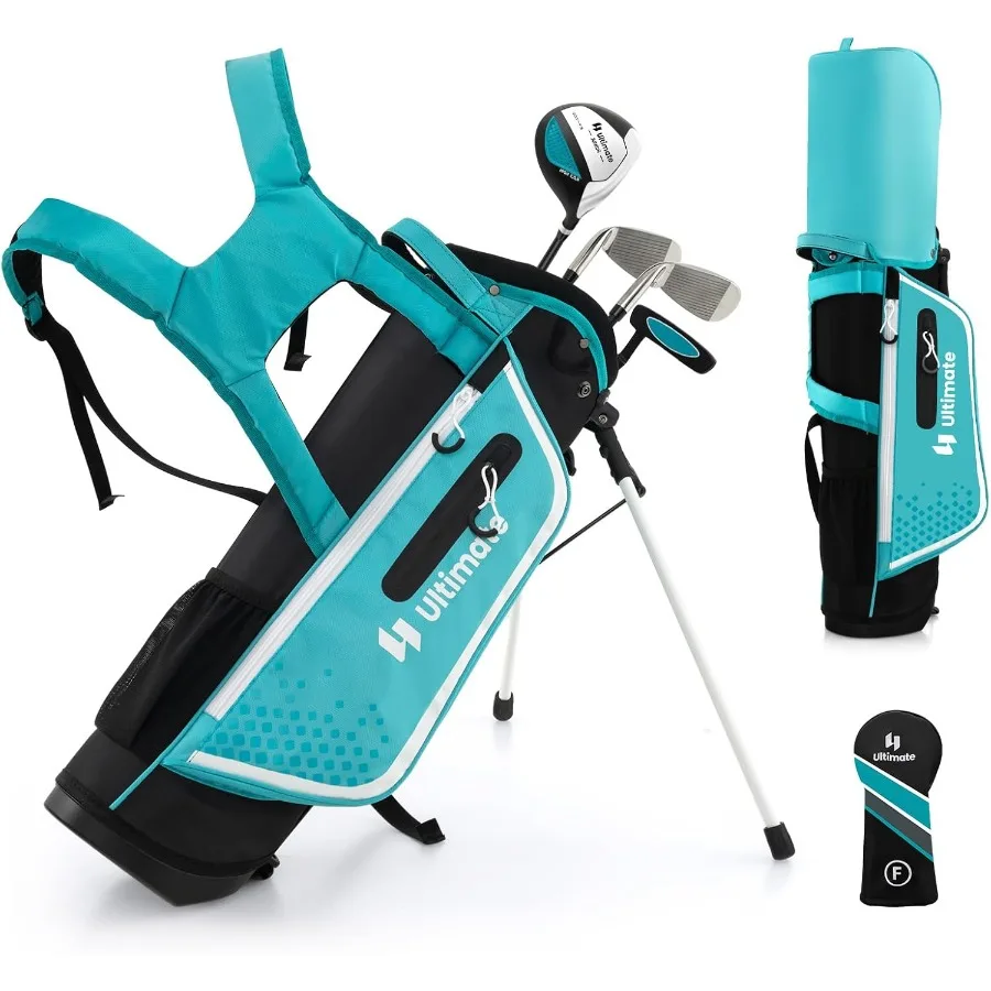 مجموعة نادي الجولف الكاملة للصغار للأعمار اليمنى 57 810 و1113 تتضمن 4 أو 6 نوادي مع حقيبة حامل قابلة للتعديل للممارسة