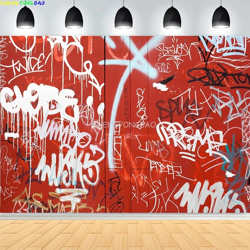 

SHENGYONGBAO Graffiti Photography Backdrops Props Studio Props Vintage Brick Wall Street Photo Studio Background STO-06