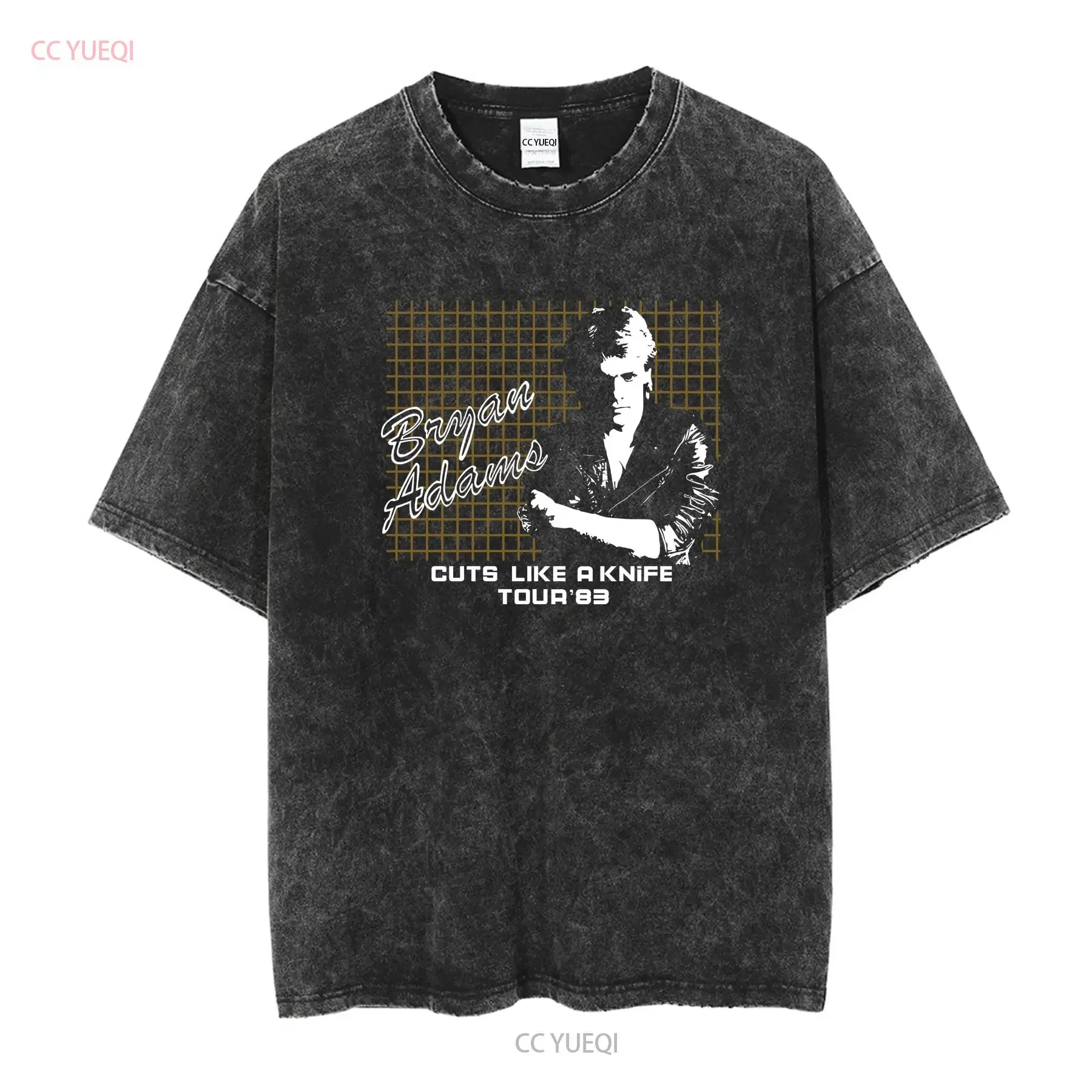 Vintage Bryan Adams T Shirt Cuts Like a Knife Tour 1983 3A338 vintage Washed Casual Soft homme Stylish Top For Everyday Wear