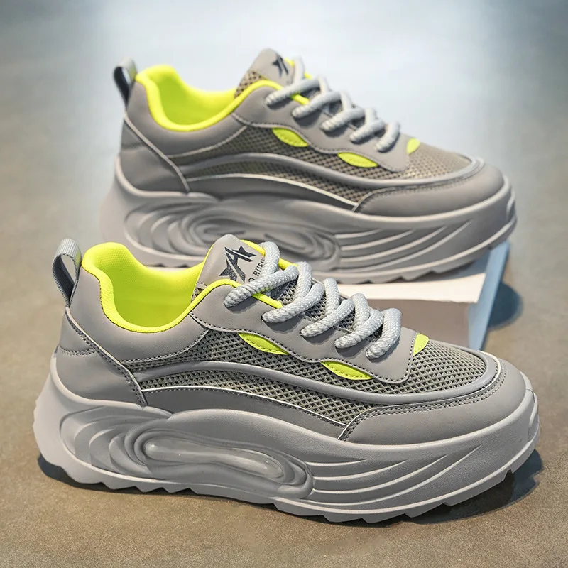 2025 Zapatillas de deporte versátiles de gama alta para hombre, nueva edición coreana de fondo grueso, zapatillas deportivas informales para correr, Zapatillas Deportivas