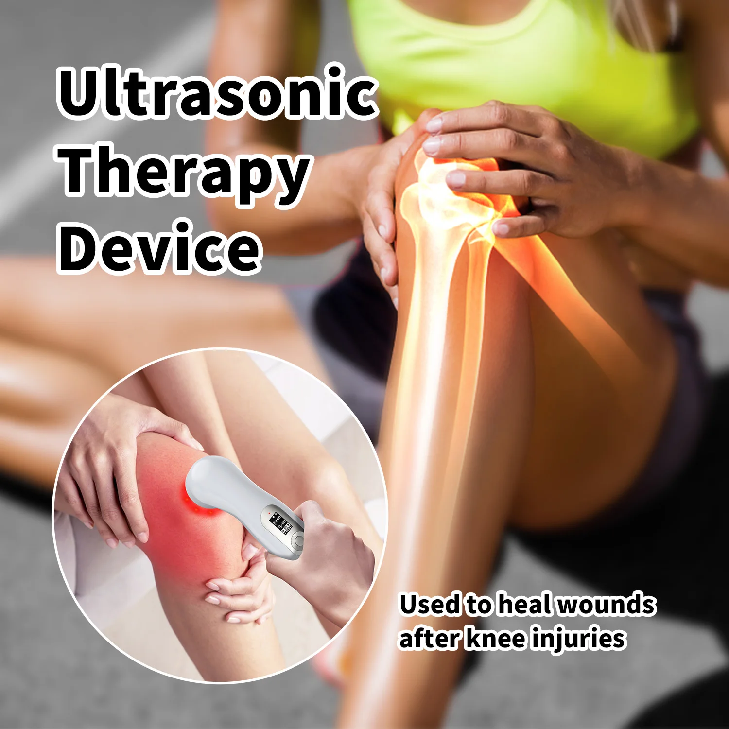 

SUYZEKO Portable Handheld 1MHz Ultrasound&Red Light Therapy Device for Muscle Stimulator,Pain Relief,Skin Rejuvenation,Home Care