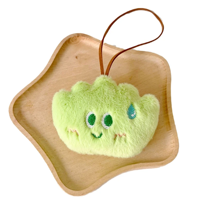 Cartoon Little Grass Squeaky peluche Anti Lost Name Sticker ciondolo creativo bambola di pezza portachiavi zaino Charms regali