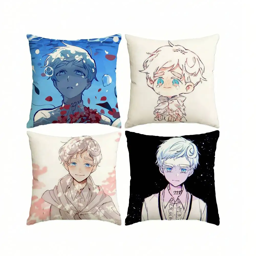 Anime T-The P-Promised Neverland N-Norman Pillow Case Square Double-Sided Sofa Cushion Cover Bedroom Bedside Pillow