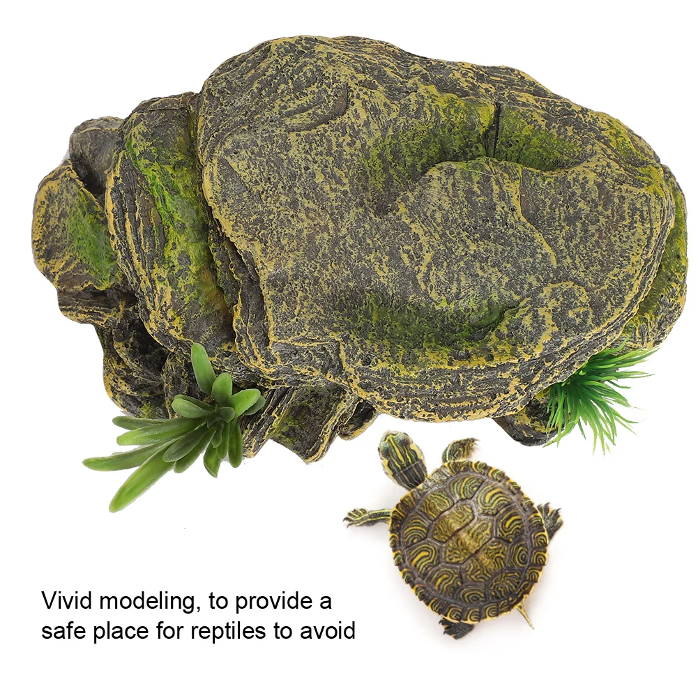 Turtle Hiding Caves Simulation Crawling Turtle Reptile Basking Hide Habitat Tank Decoration Ornament Safe Shelters Reptiles