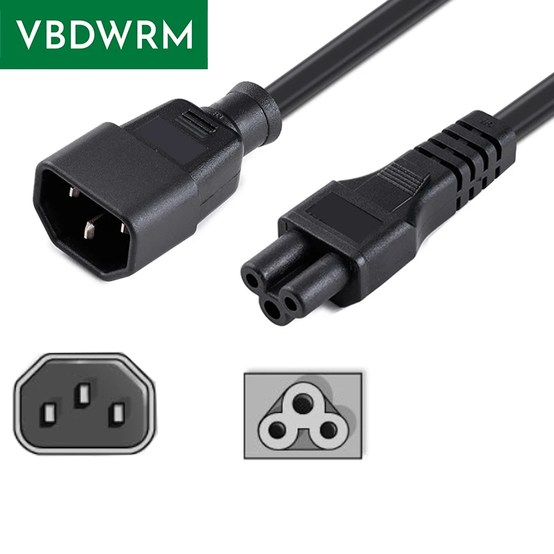 C5 to C14 Mains Power Cord  IEC 60320 C14 to IEC 60320 C5 Power Adapter Converter Cable 1.5M 3X0.75mm2 Copper conductor